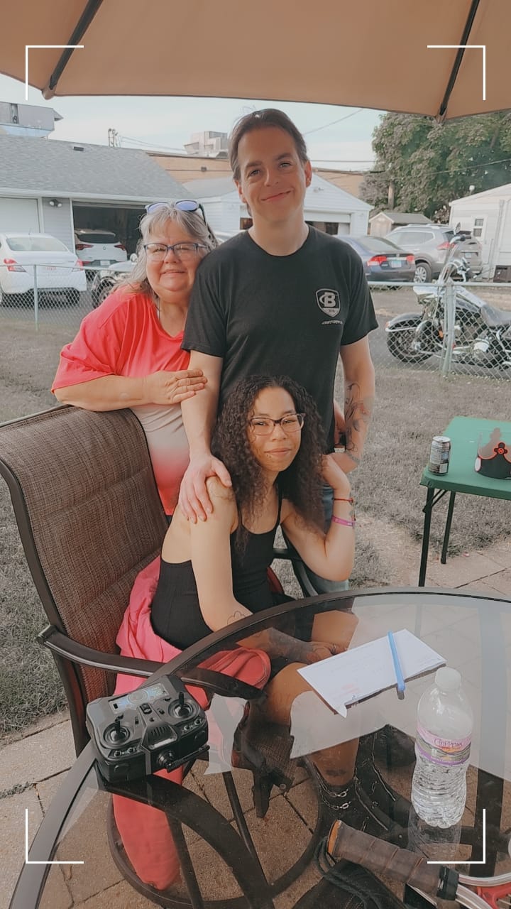 With Branden and his mom