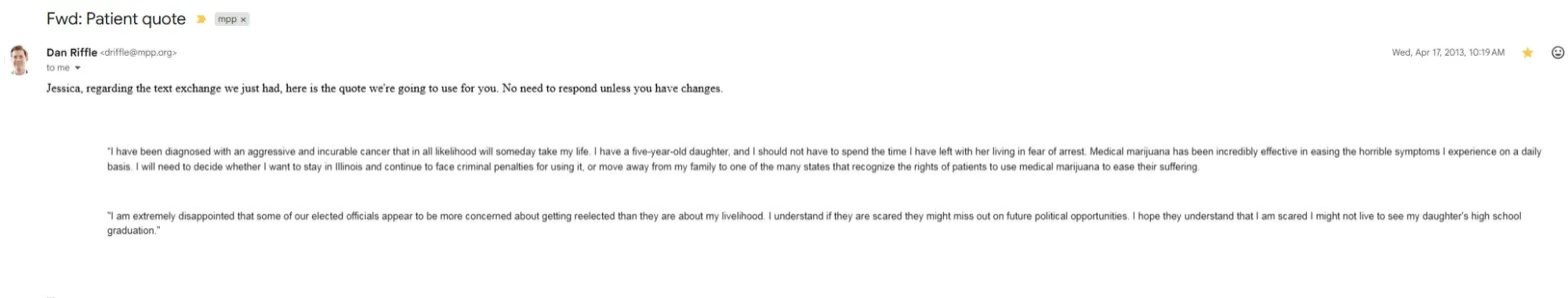 MPP Patient Quote Email