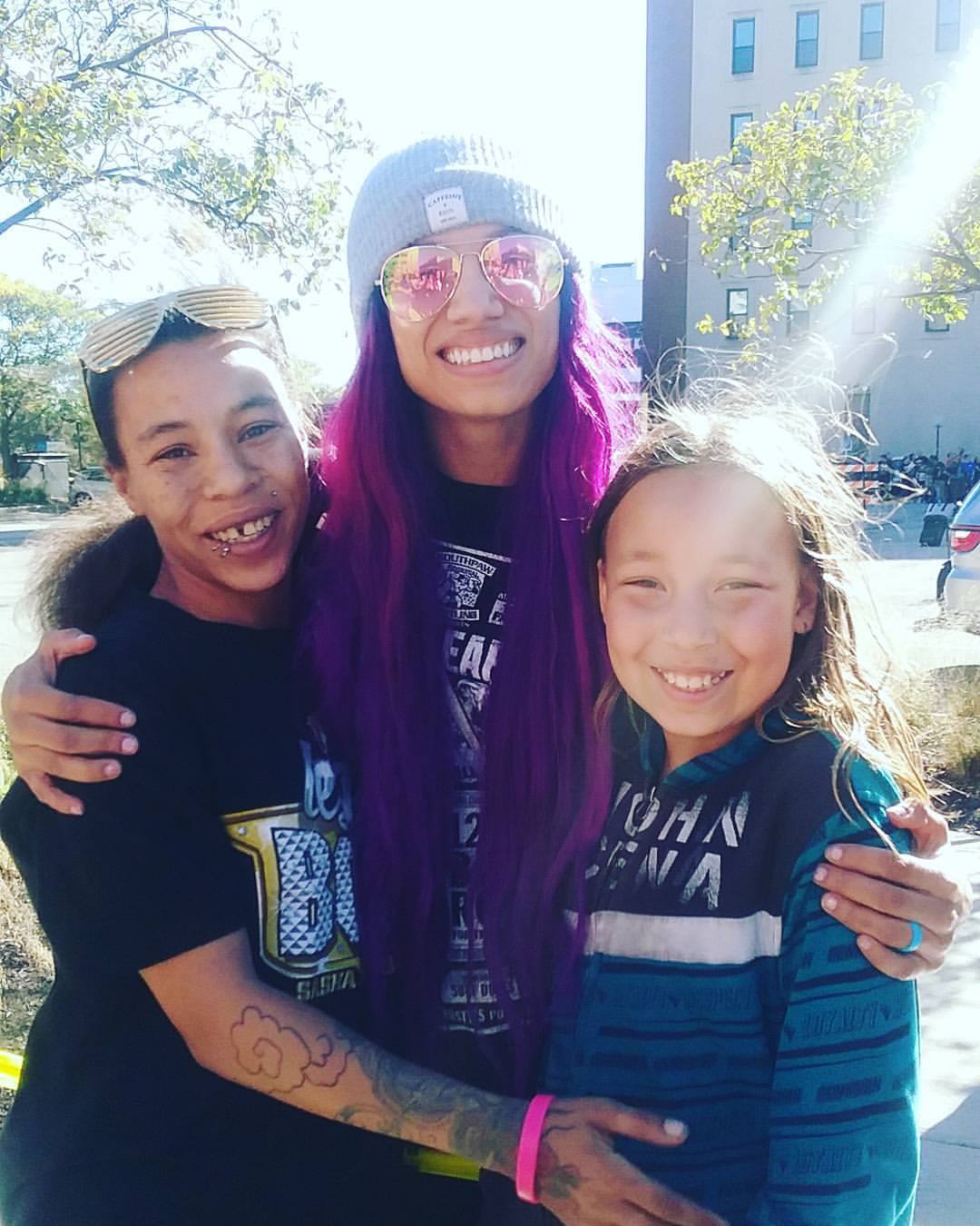 With Sasha Banks and Jalynn