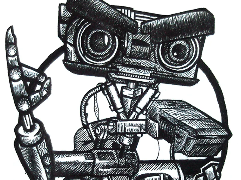 Johnny 5 - Inktober Ink Drawing