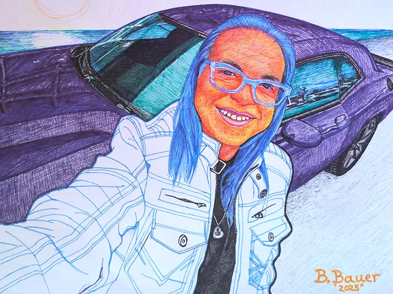 Self Portrait - Ballpoint Pen Drawing