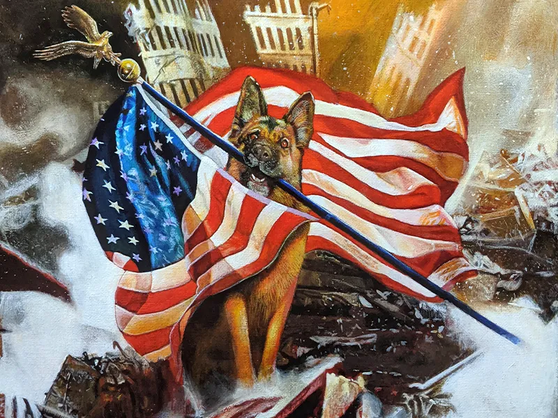9/11 Canine Memorial - Acrylic Painting